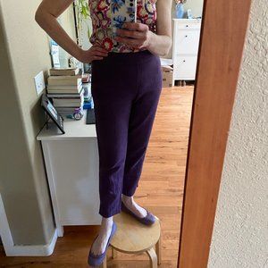 Boden purple slim cropped linen/cotton pants